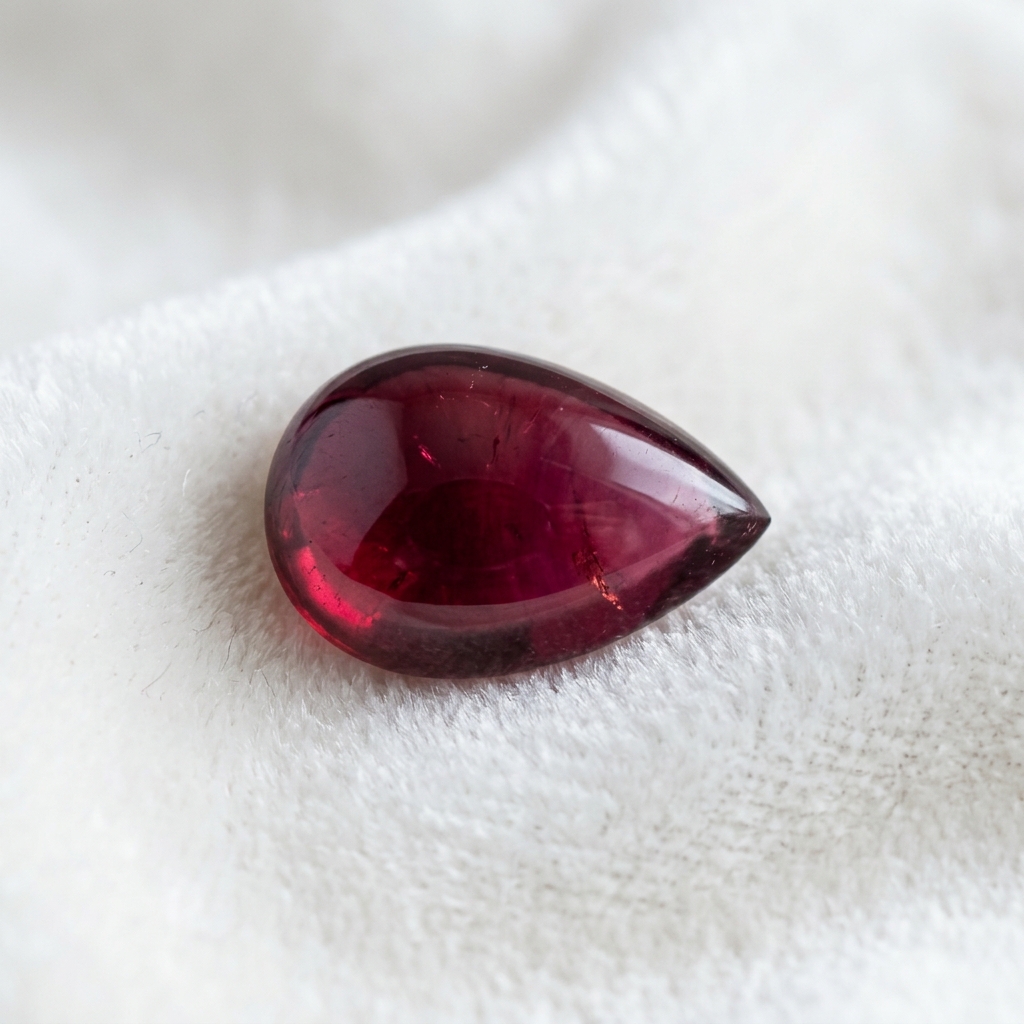 Rhodolite garnet cabochon pear